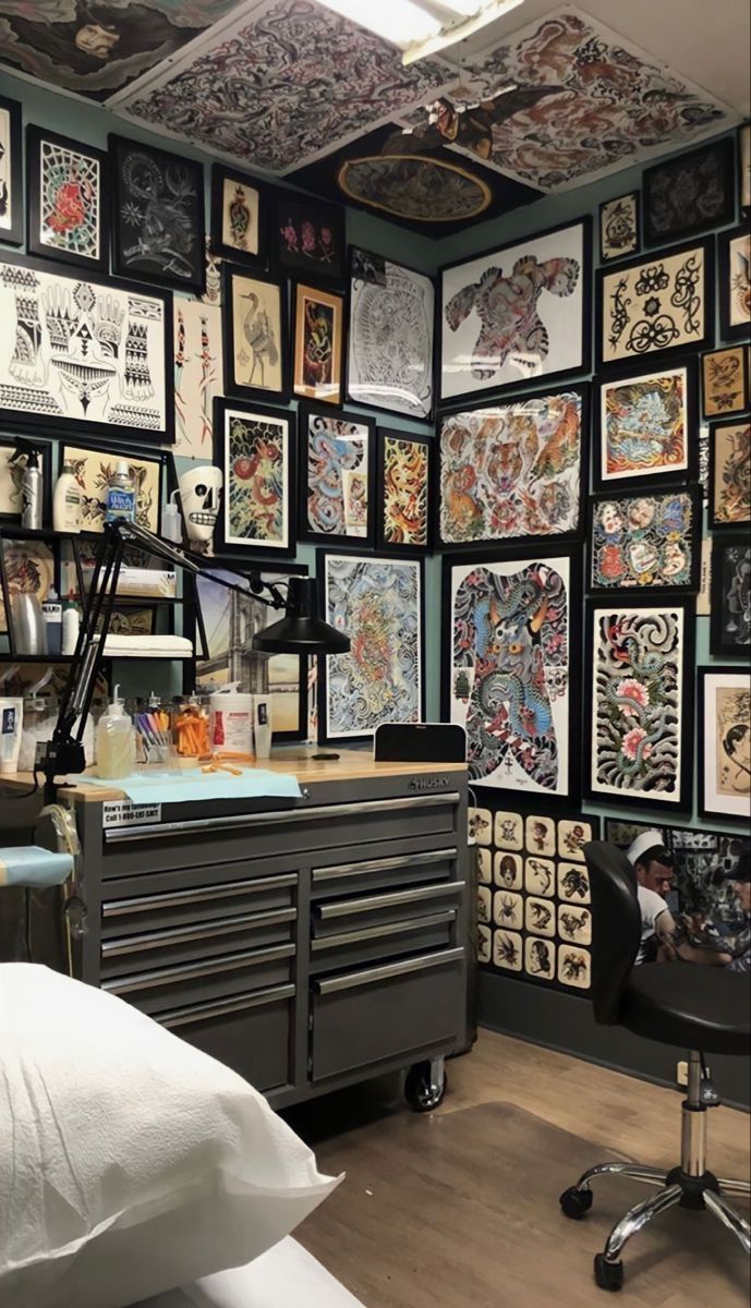 Tattoo studio reference photo: interior layout and client-facing space typical of a working shop.