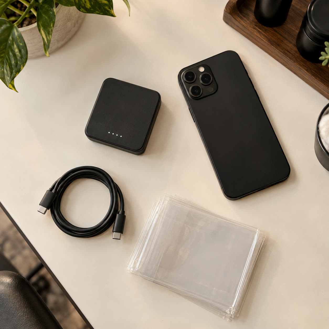 Pocket card reader, phone, cable and barrier bags
