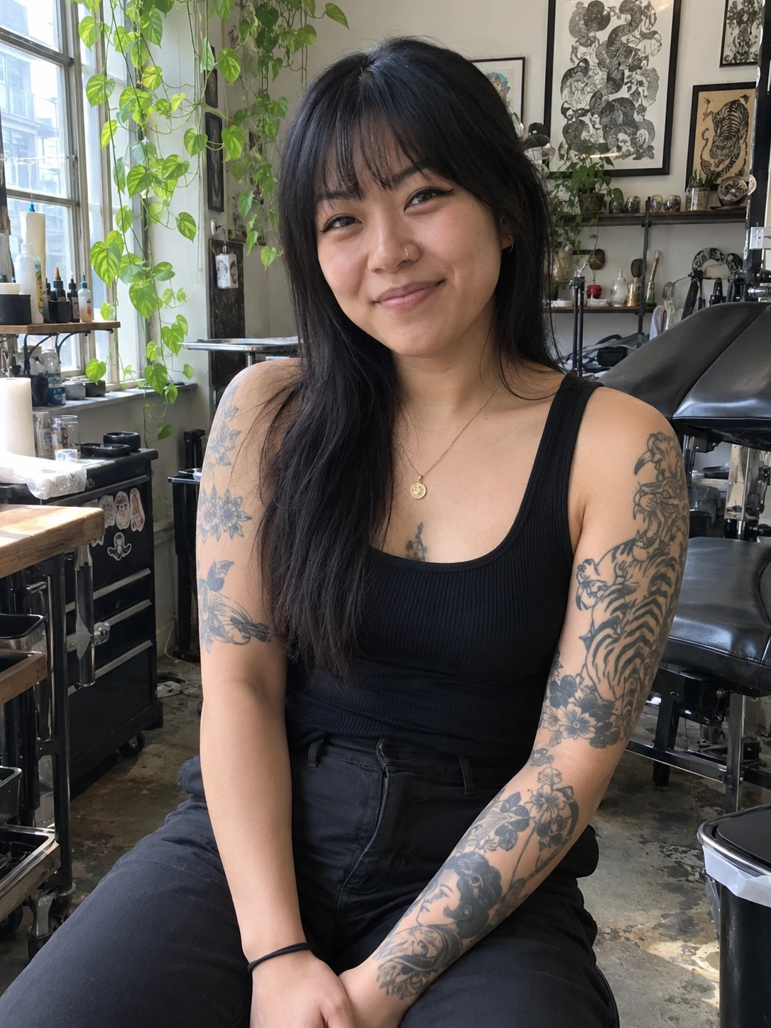 Portrait de Maya Lin, tatoueur qui travaille sur CREW.INK